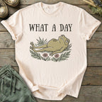 Printify T-Shirt What A Day Frog T-Shirt