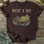 Printify T-Shirt What A Day Frog T-Shirt