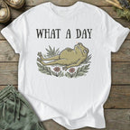 Printify T-Shirt What A Day Frog T-Shirt