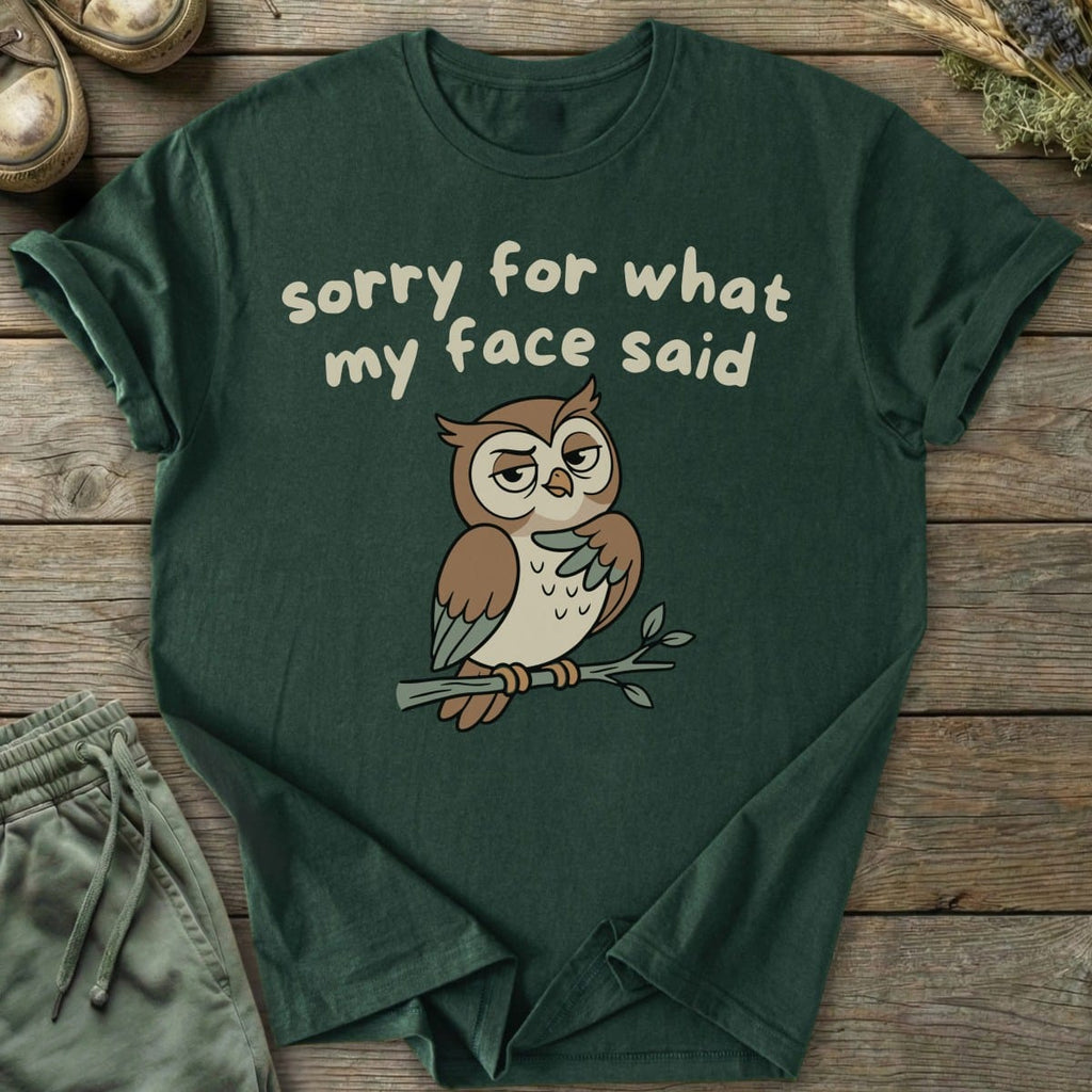 Printify T-Shirt What My Face Said Owl T-Shirt
