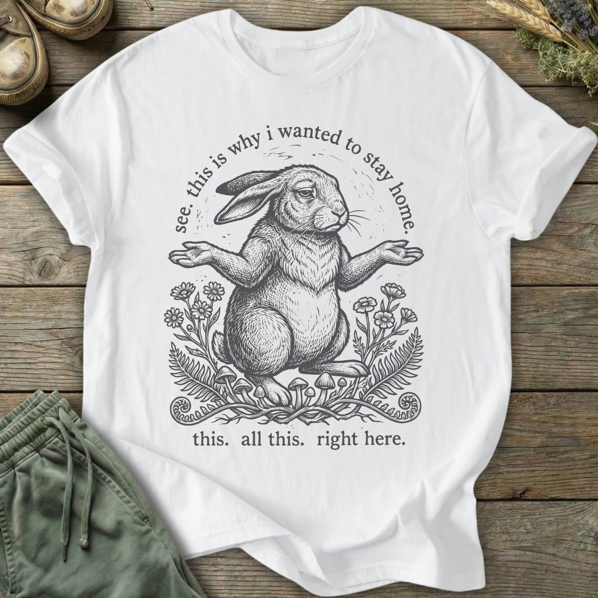 Printify T-Shirt Why I Stay Home T-Shirt