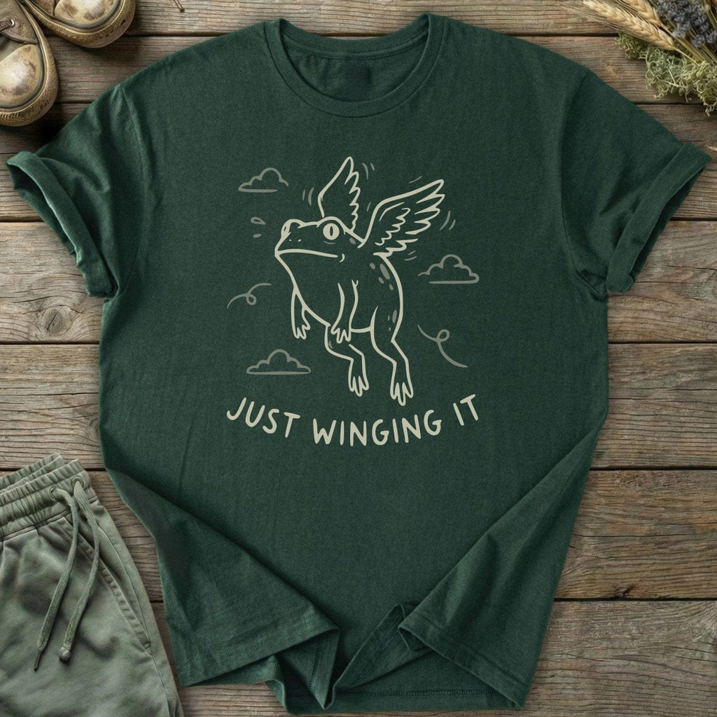 Printify T-Shirt Winging It Frog T-Shirt