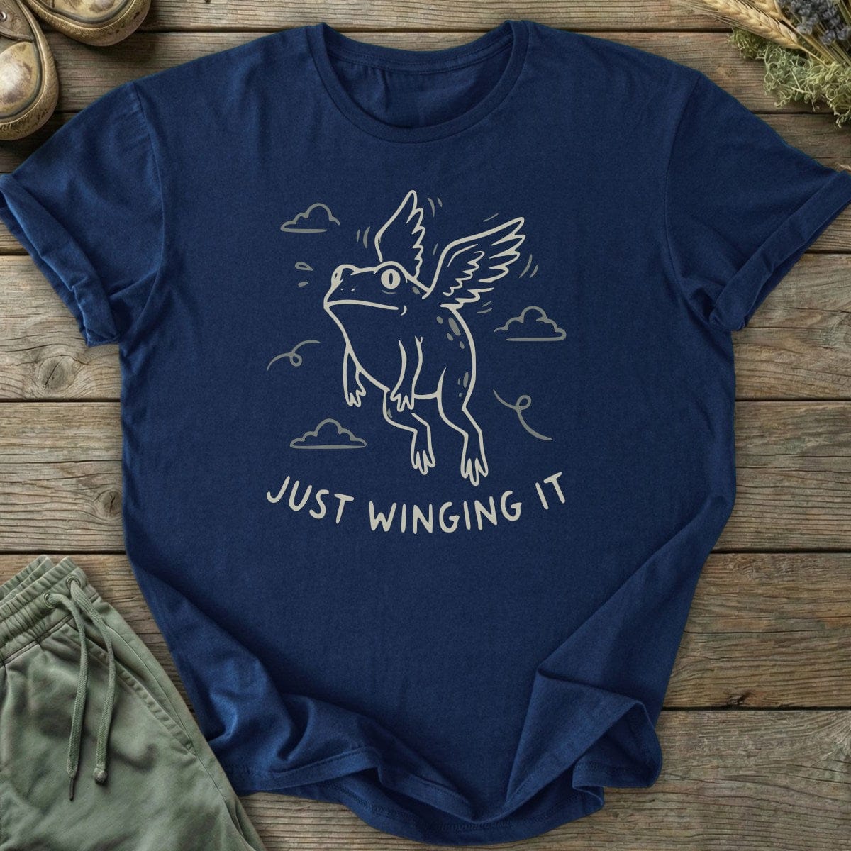Printify T-Shirt Winging It Frog T-Shirt