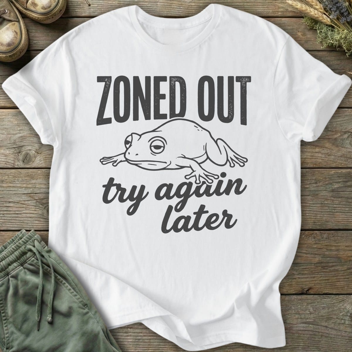 Printify T-Shirt Zoned Out Frog T-Shirt