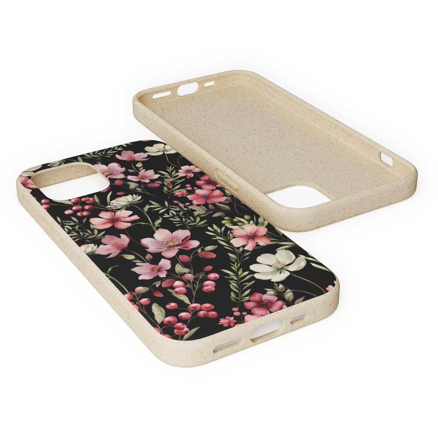 Stepping Green Phone Case Black Rose Floral Bio Case