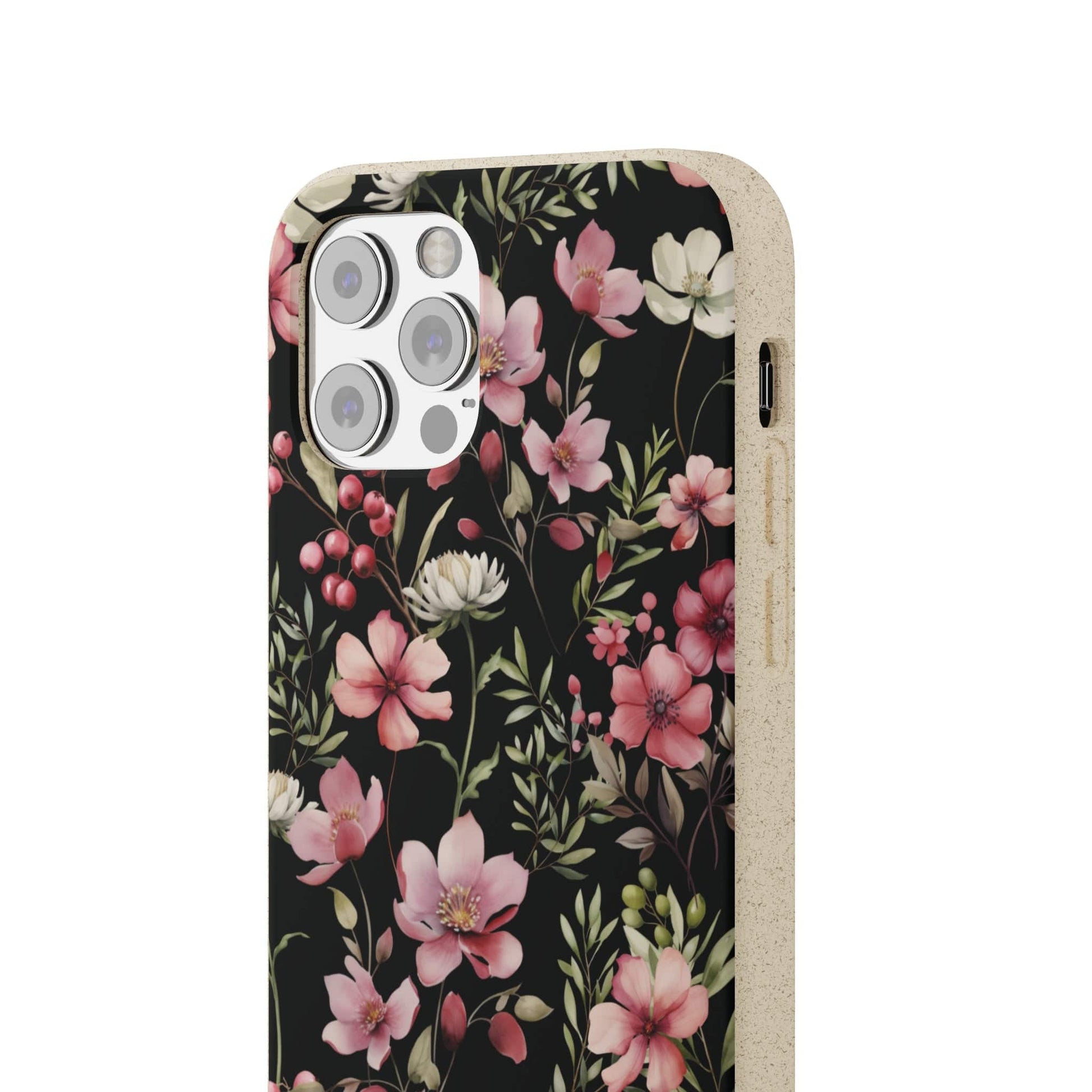 Stepping Green Phone Case Black Rose Floral Bio Case