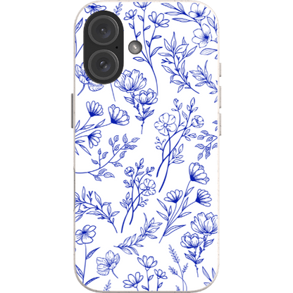 Stepping Green Phone Case Blue Floral Bio Case