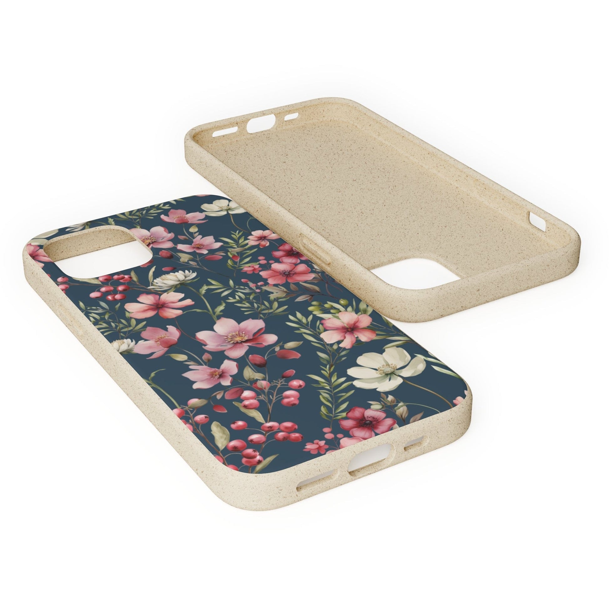 Stepping Green Phone Case Blue Rose Floral Bio Case