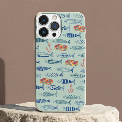 Stepping Green Phone Case Blue Sardines Bio Case
