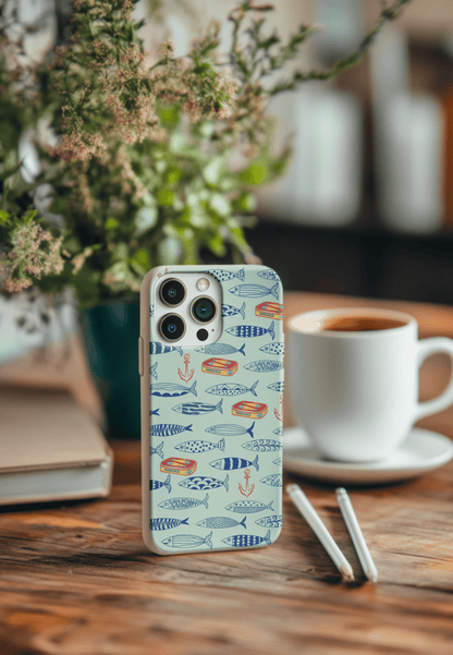 Stepping Green Phone Case Blue Sardines Bio Case