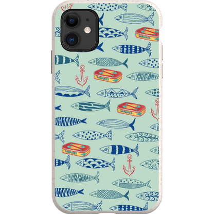 Stepping Green Phone Case Blue Sardines Bio Case