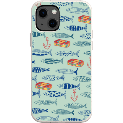 Stepping Green Phone Case Blue Sardines Bio Case