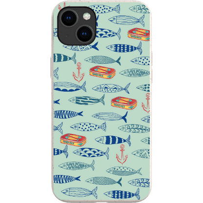 Stepping Green Phone Case Blue Sardines Bio Case