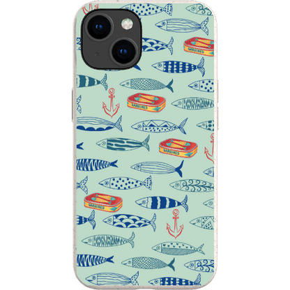 Stepping Green Phone Case Blue Sardines Bio Case
