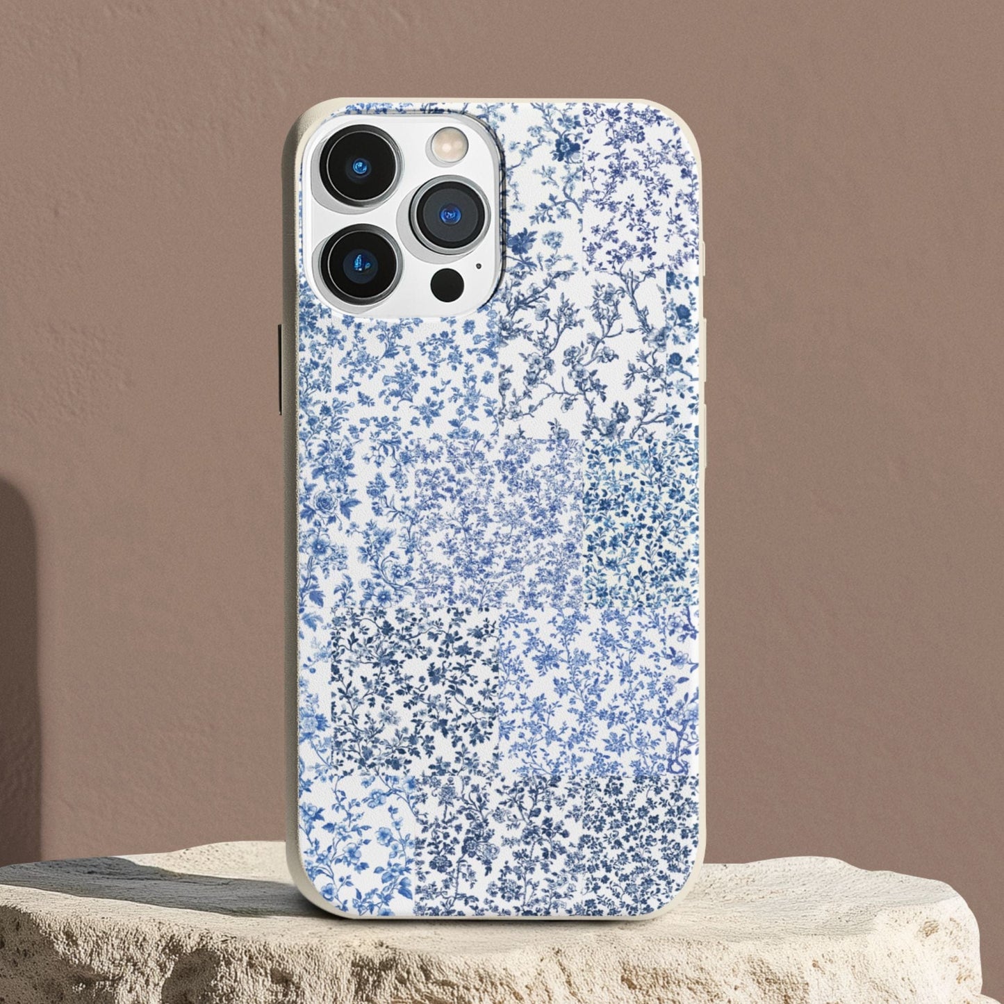 Stepping Green Phone Case Blue Toile Checkerboard Bio Case