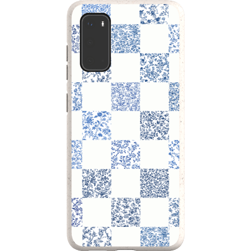 Stepping Green Phone Case Blue Toile Checkerboard with White Bio Case