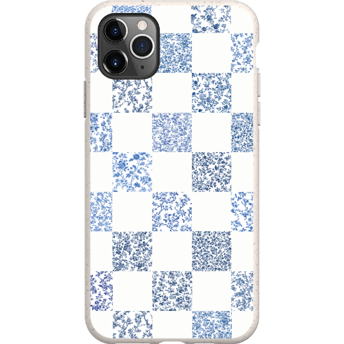 Stepping Green Phone Case Blue Toile Checkerboard with White Bio Case