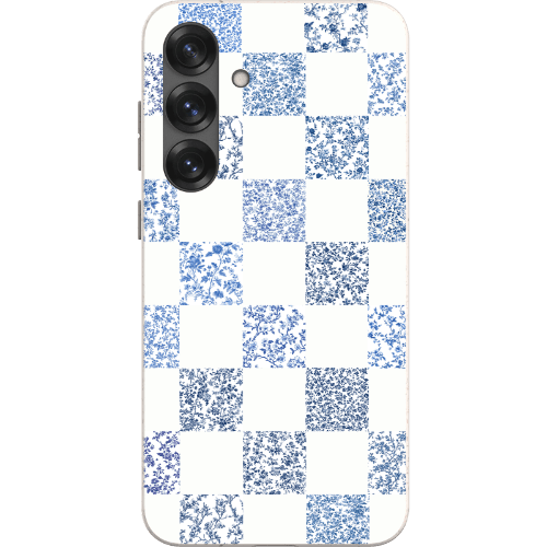 Stepping Green Phone Case Blue Toile Checkerboard with White Bio Case