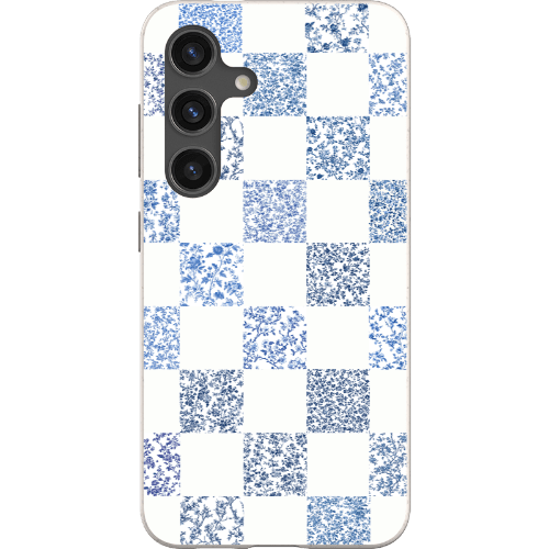 Stepping Green Phone Case Blue Toile Checkerboard with White Bio Case