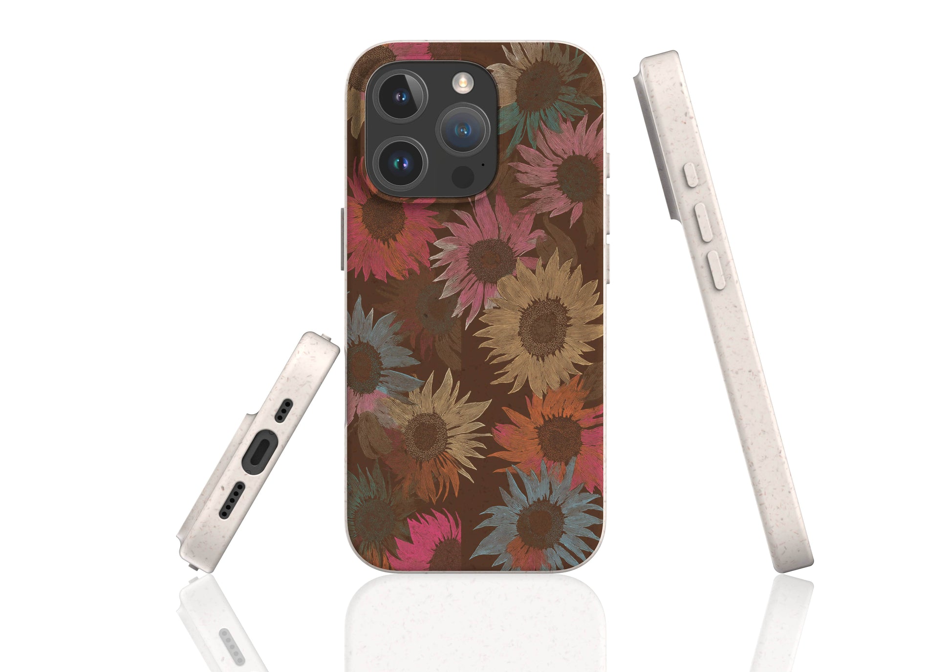 Stepping Green Phone Case Brown Floral Bio Case