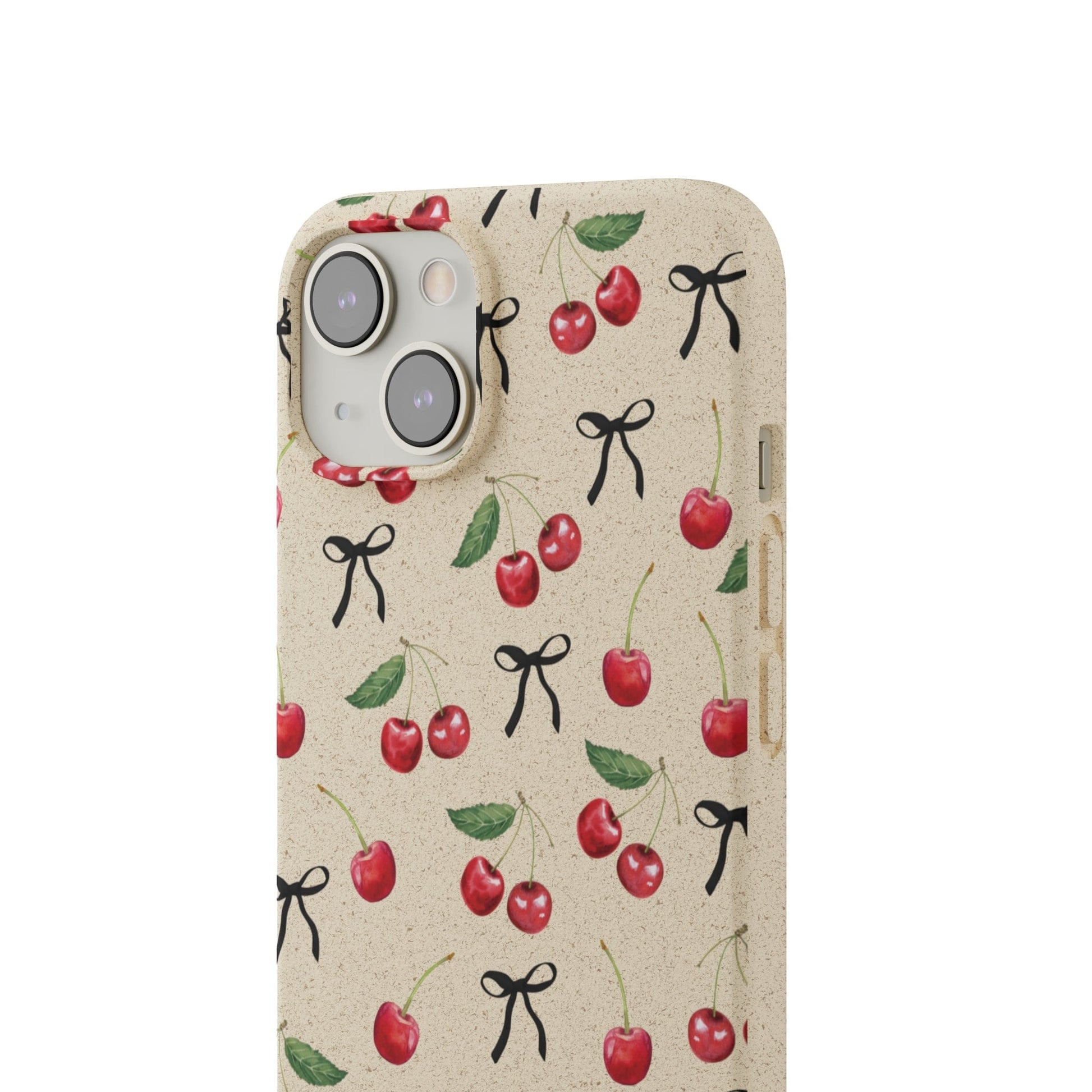 Stepping Green Phone Case Cherries and Bows Bio Case
