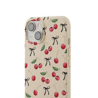 Stepping Green Phone Case Cherries and Bows Bio Case