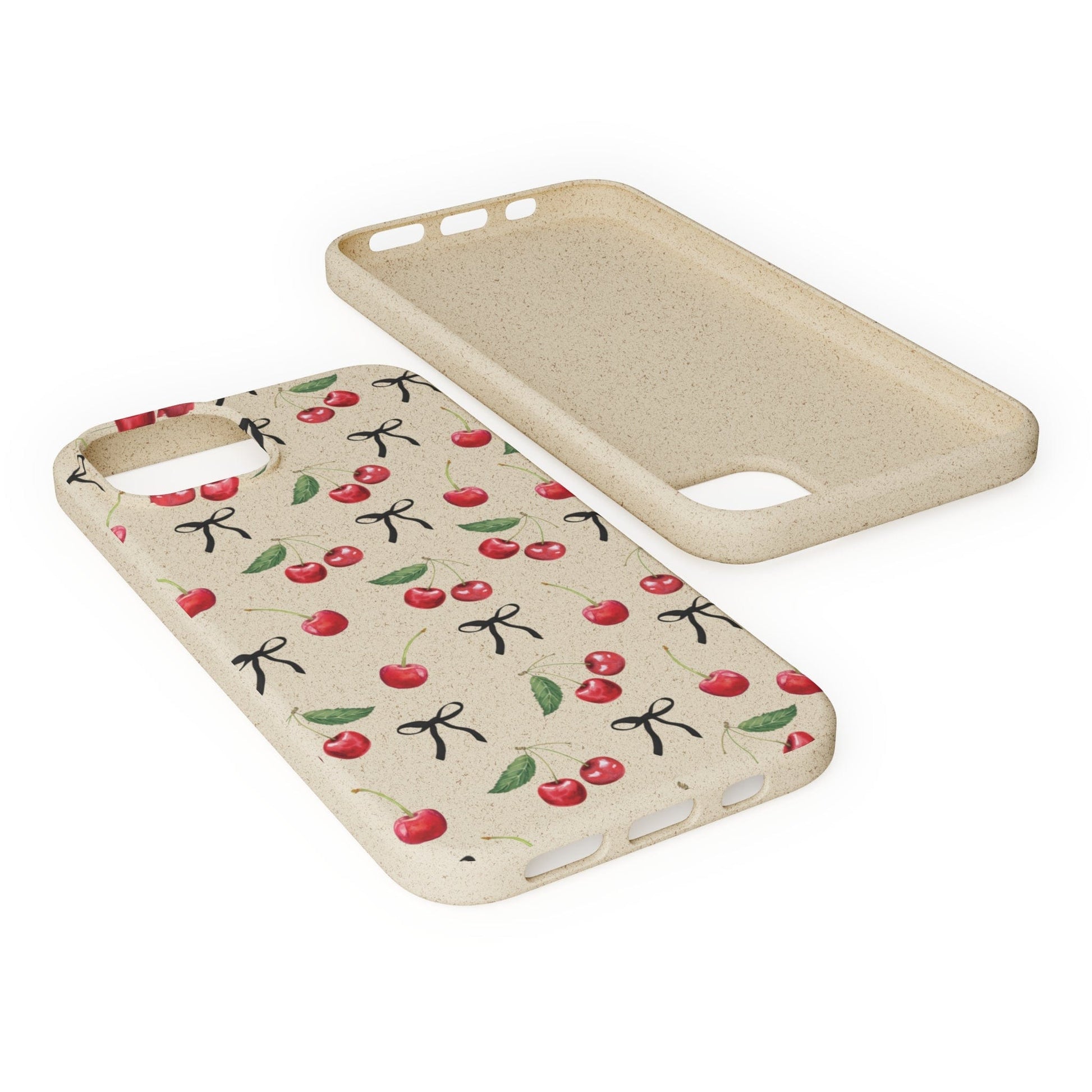 Stepping Green Phone Case Cherries and Bows Bio Case