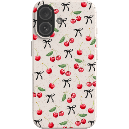 Stepping Green Phone Case Cherries and Bows Bio Case