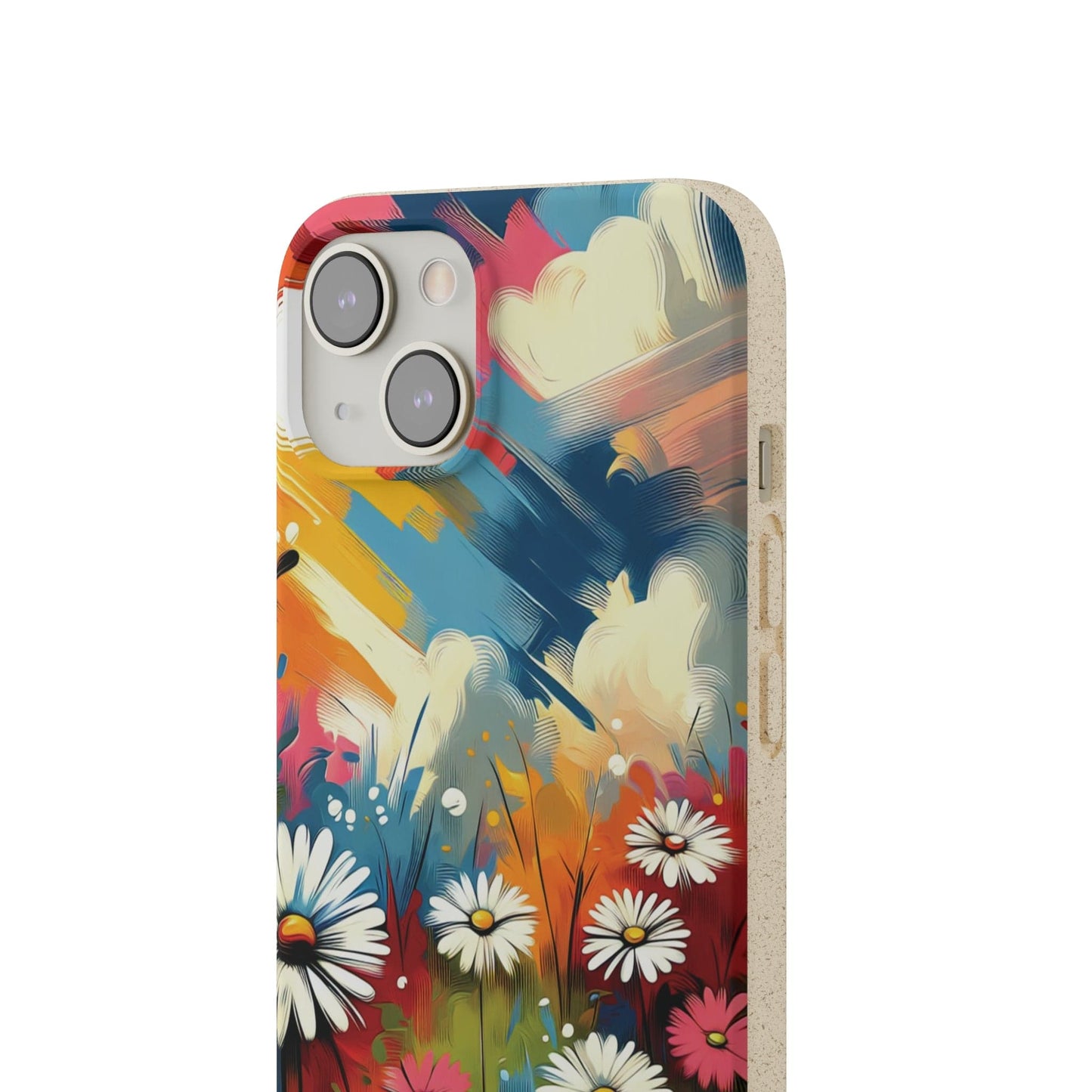 Stepping Green Phone Case Colorful Abstract Daisies Bio Case