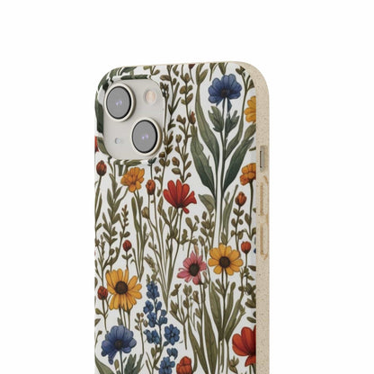 Stepping Green Phone Case Colorful Wildflowers Bio Case