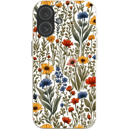Stepping Green Phone Case Colorful Wildflowers Bio Case