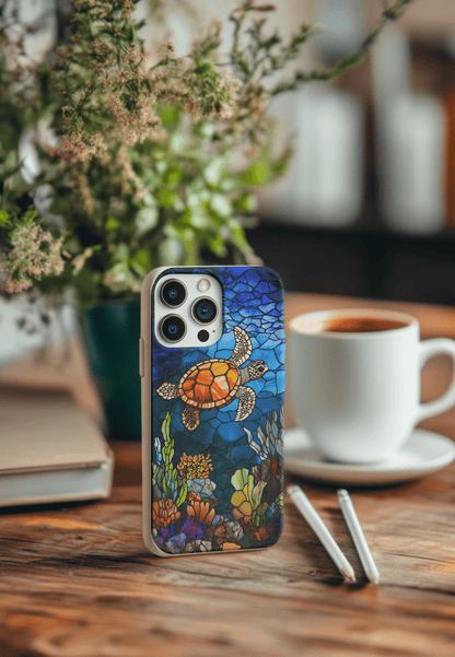 Stepping Green Phone Case Coral Reef Turtle 1 Bio Case