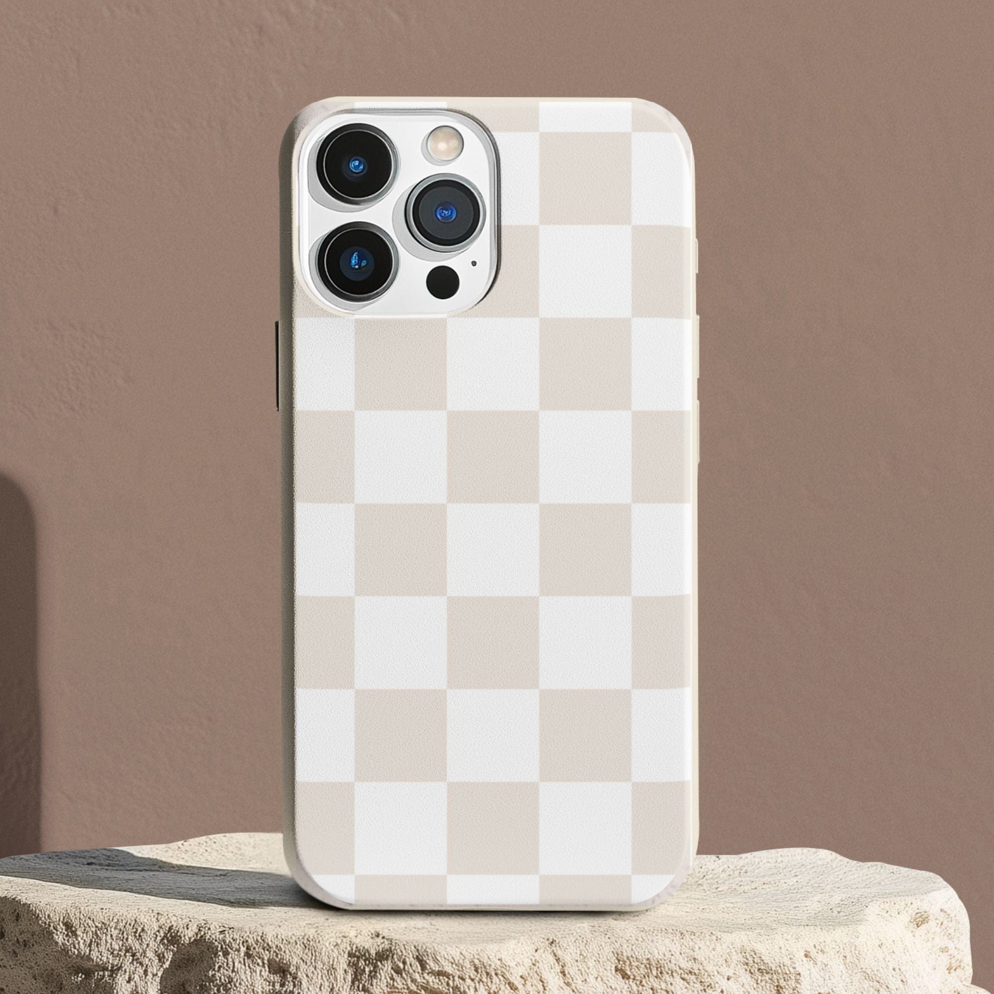 Stepping Green Phone Case Cream Checkerboard Bio Case