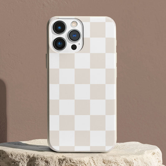 Stepping Green Phone Case Cream Checkerboard Bio Case
