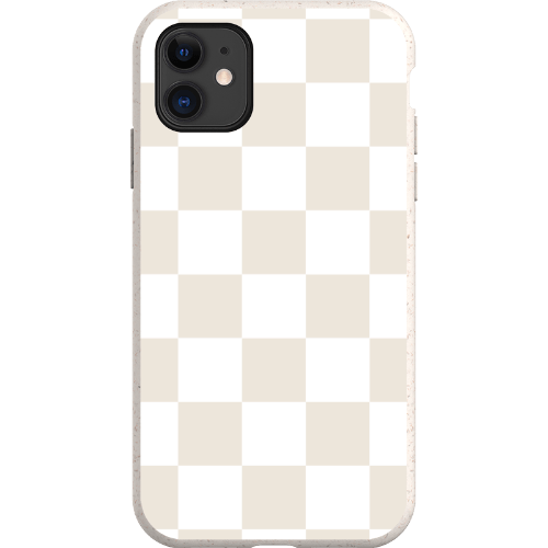 Stepping Green Phone Case Cream Checkerboard Bio Case