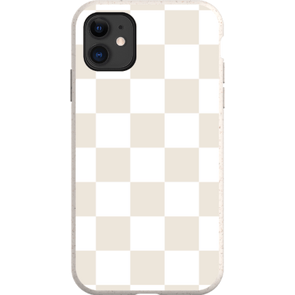 Stepping Green Phone Case Cream Checkerboard Bio Case