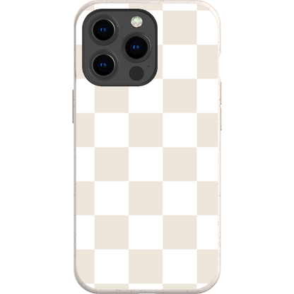 Stepping Green Phone Case Cream Checkerboard Bio Case