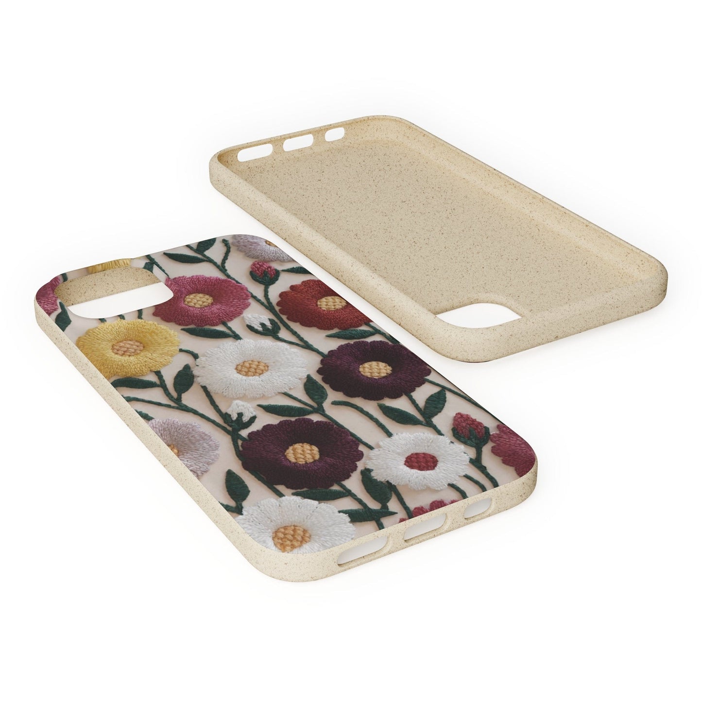 Stepping Green Phone Case Daisy Embroidered Look Bio Case