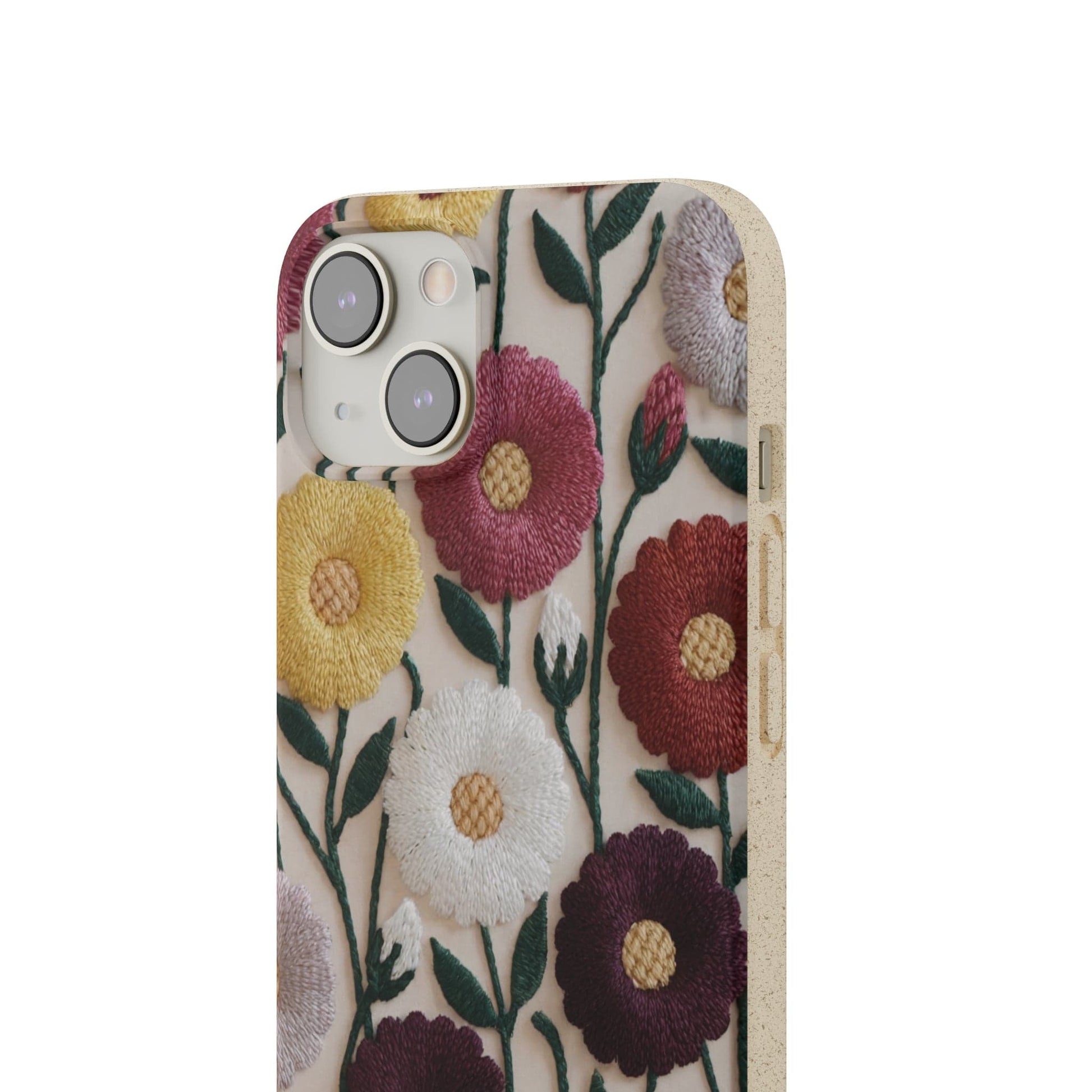 Stepping Green Phone Case Daisy Embroidered Look Bio Case