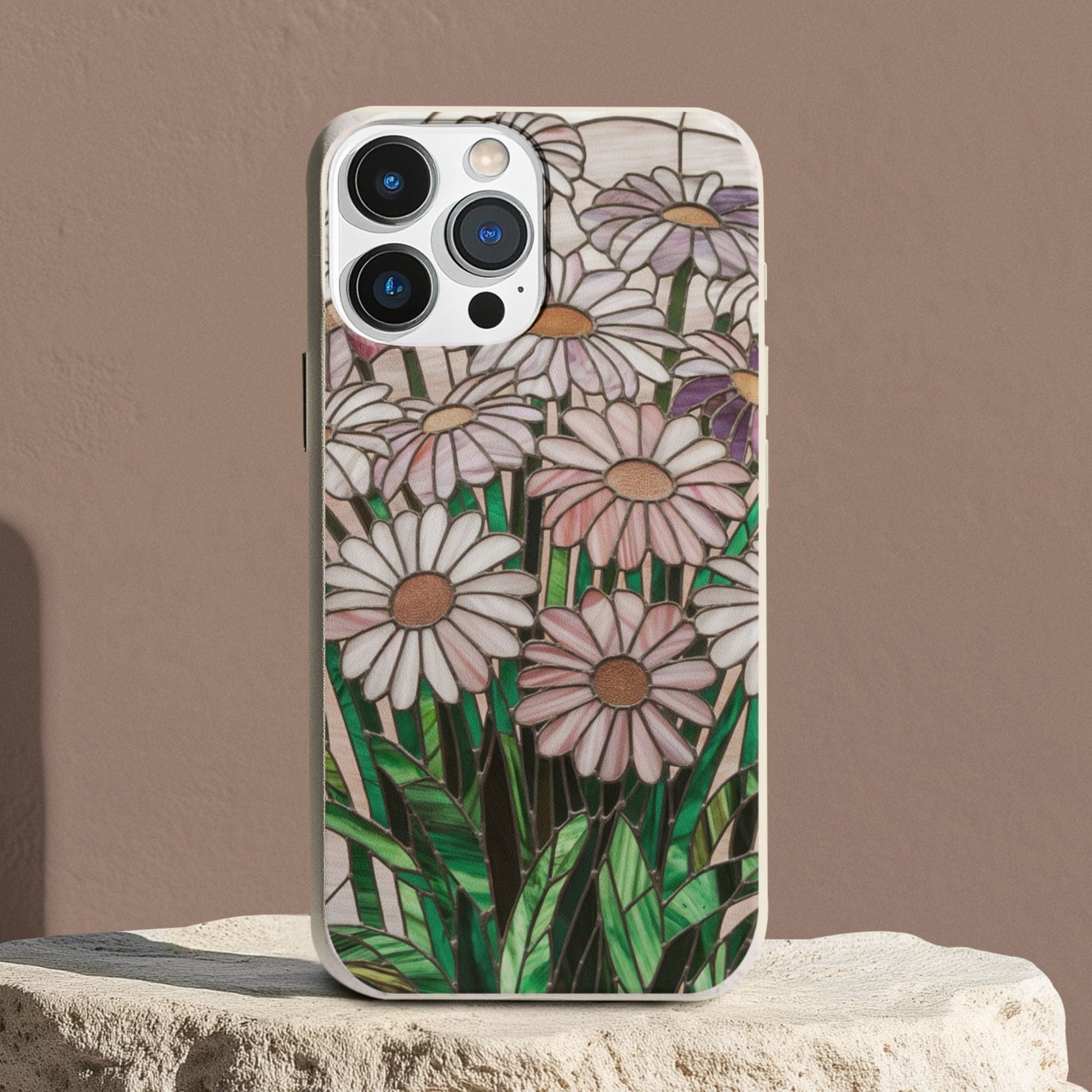 Stepping Green Phone Case Daisy Stained Glass Bio Case