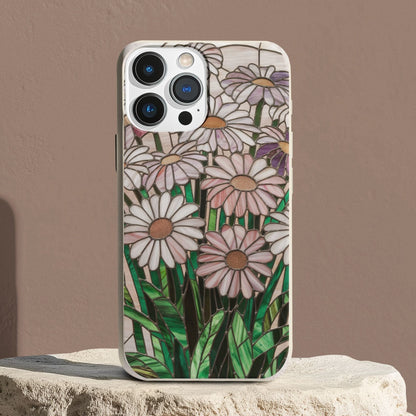 Stepping Green Phone Case Daisy Stained Glass Bio Case