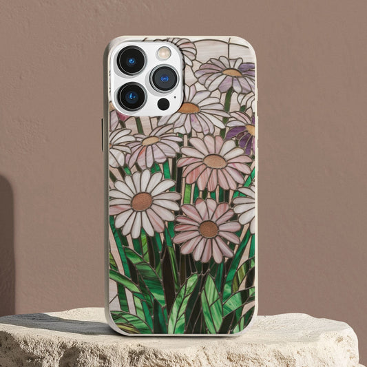 Stepping Green Phone Case Daisy Stained Glass Bio Case