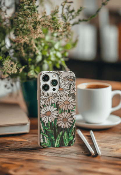 Stepping Green Phone Case Daisy Stained Glass Bio Case