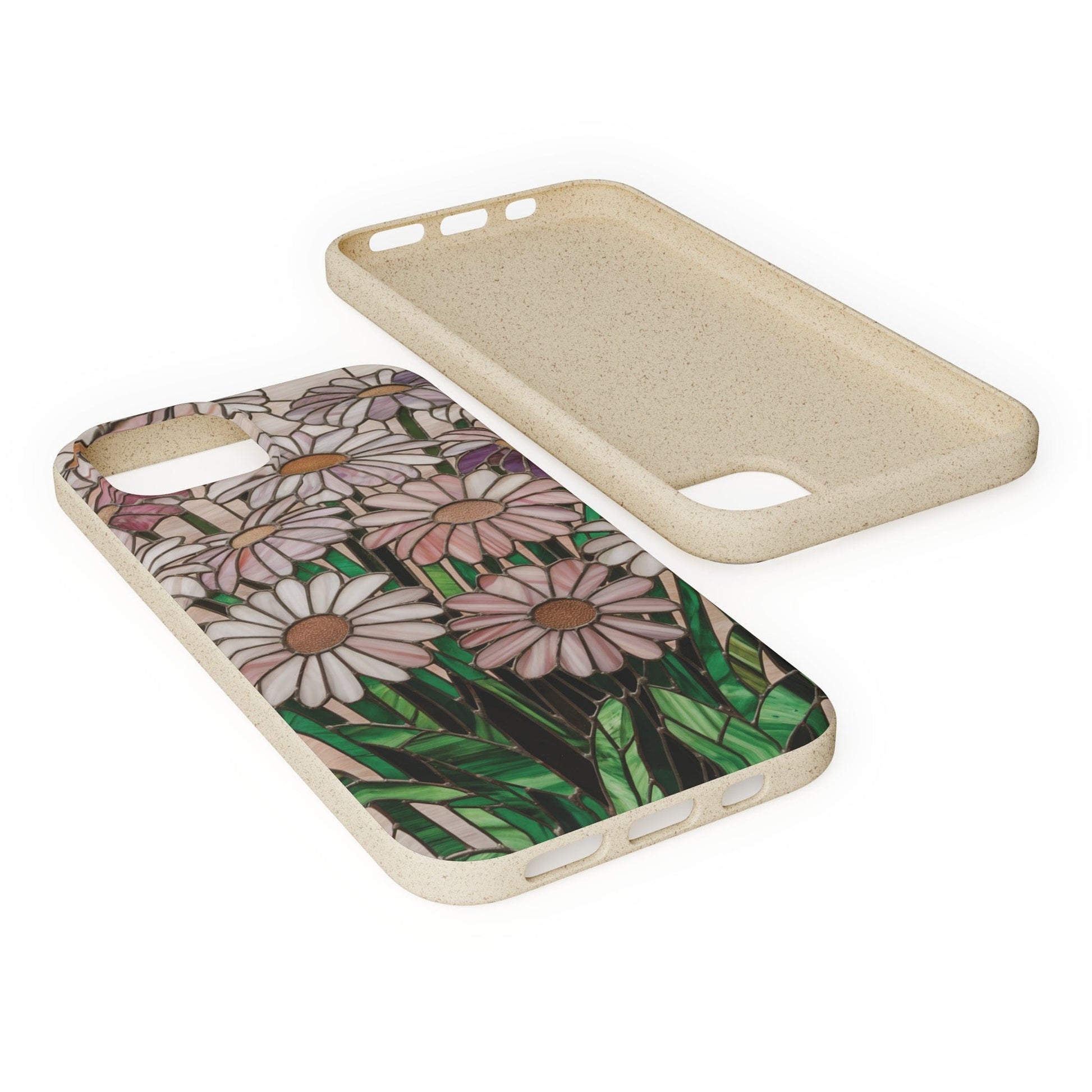 Stepping Green Phone Case Daisy Stained Glass Bio Case
