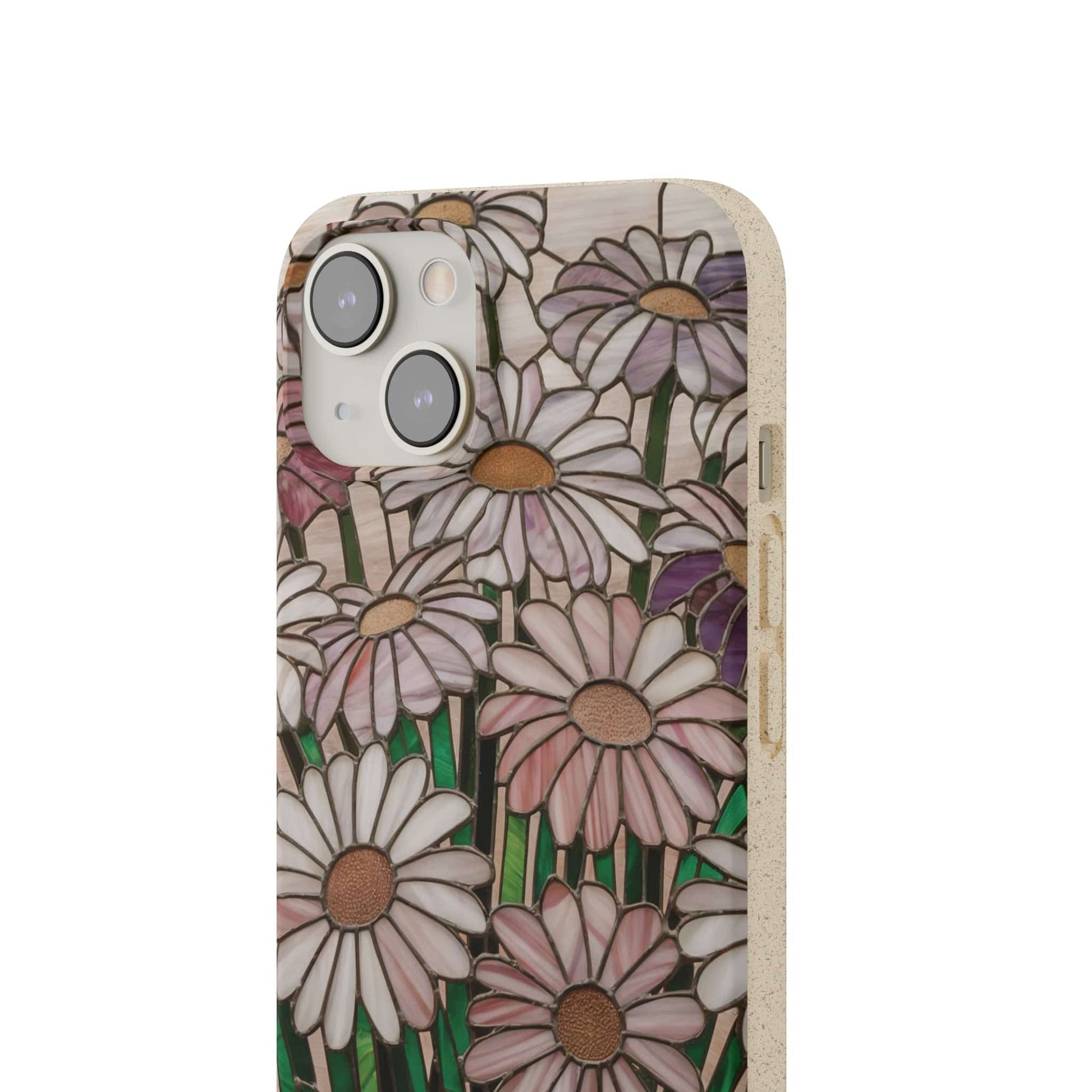 Stepping Green Phone Case Daisy Stained Glass Bio Case