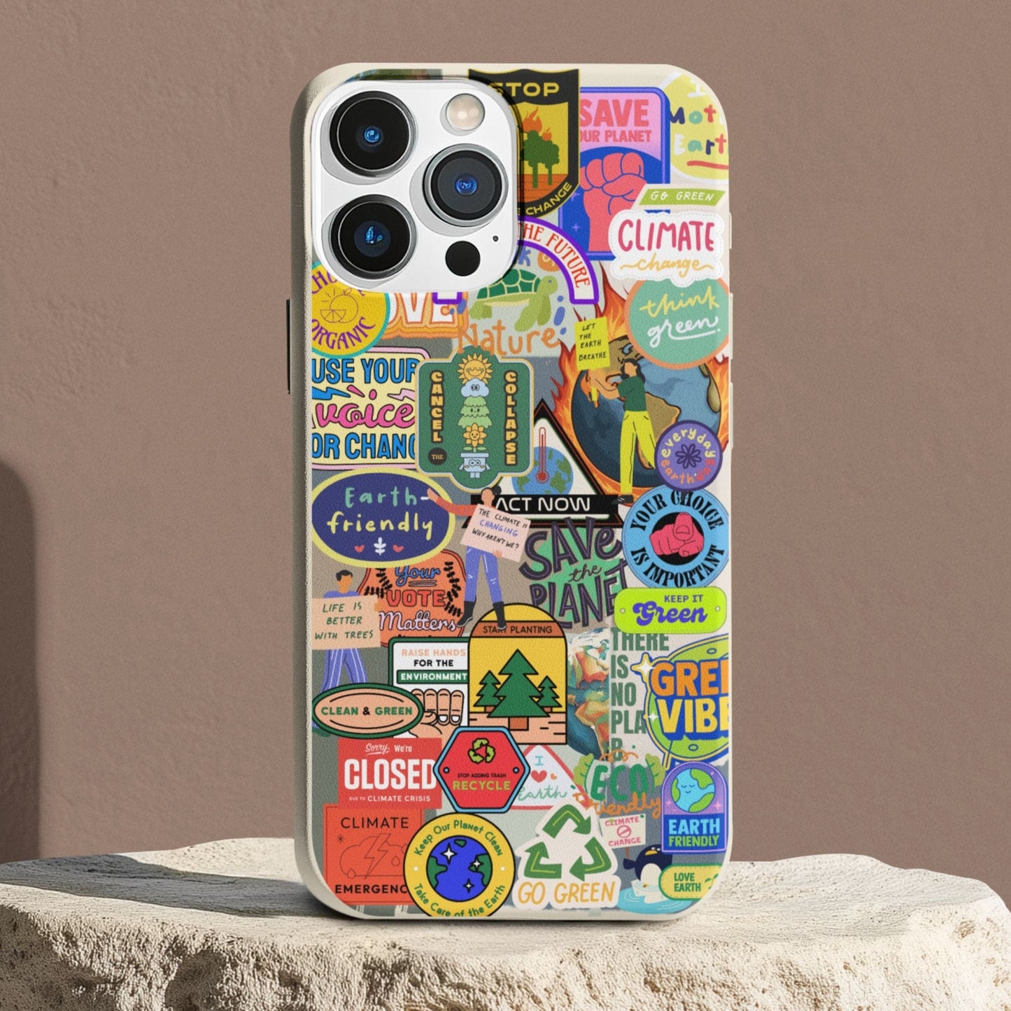 Stepping Green Phone Case Eco Friendly Sticker Bio Case