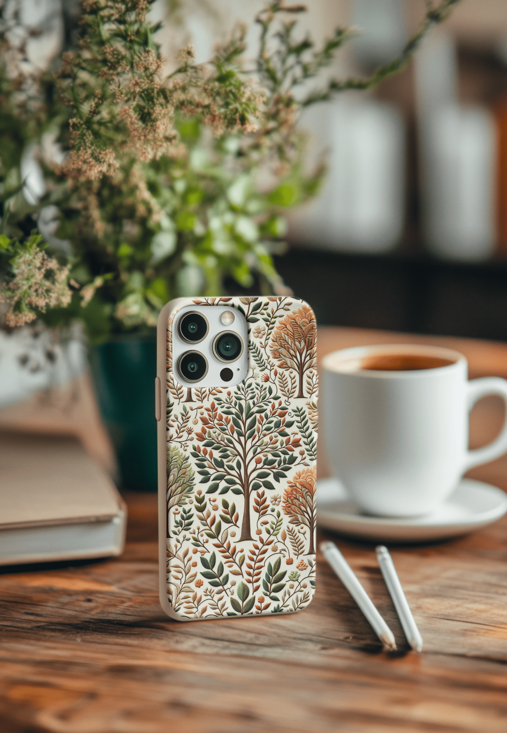 Stepping Green Phone Case Fall Trees Bio Case