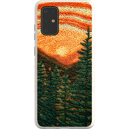Stepping Green Phone Case Faux Embroidered Mountain Bio Case