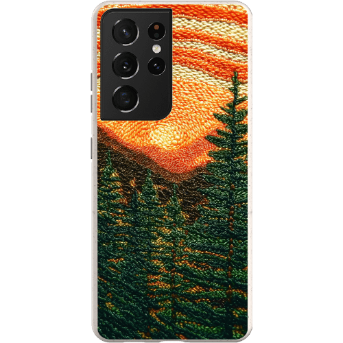 Stepping Green Phone Case Faux Embroidered Mountain Bio Case