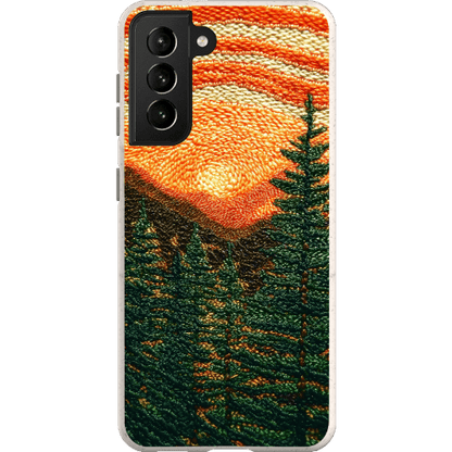 Stepping Green Phone Case Faux Embroidered Mountain Bio Case